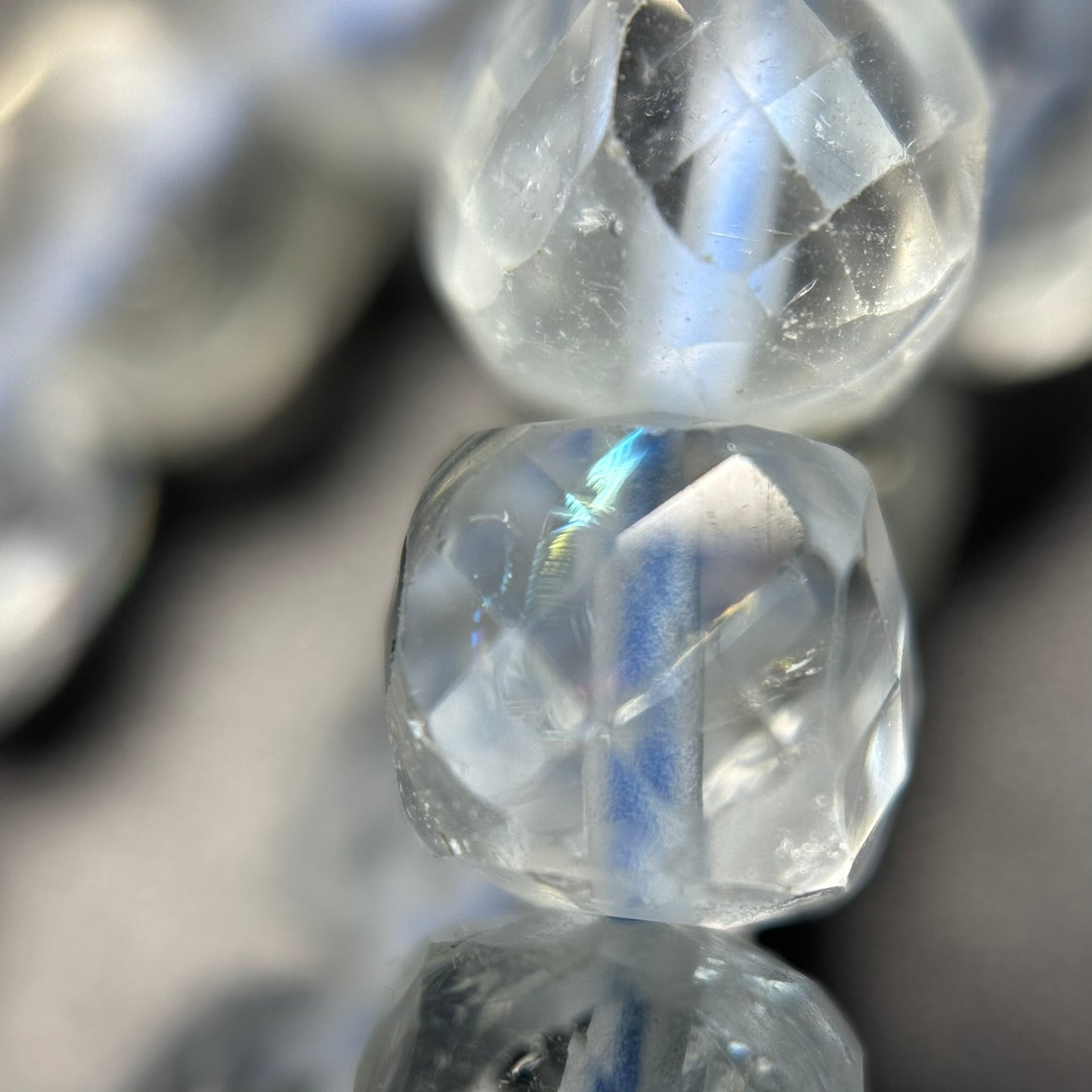 Topaz Faceted Square Beads