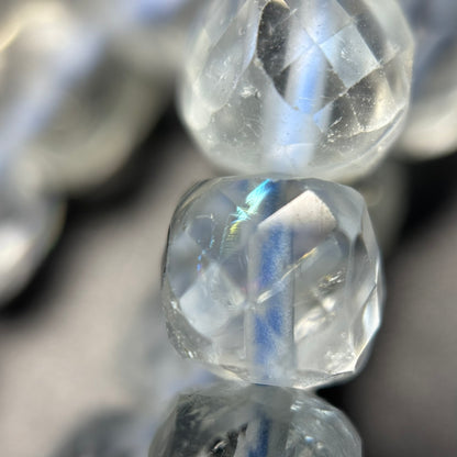 Topaz Faceted Square Beads