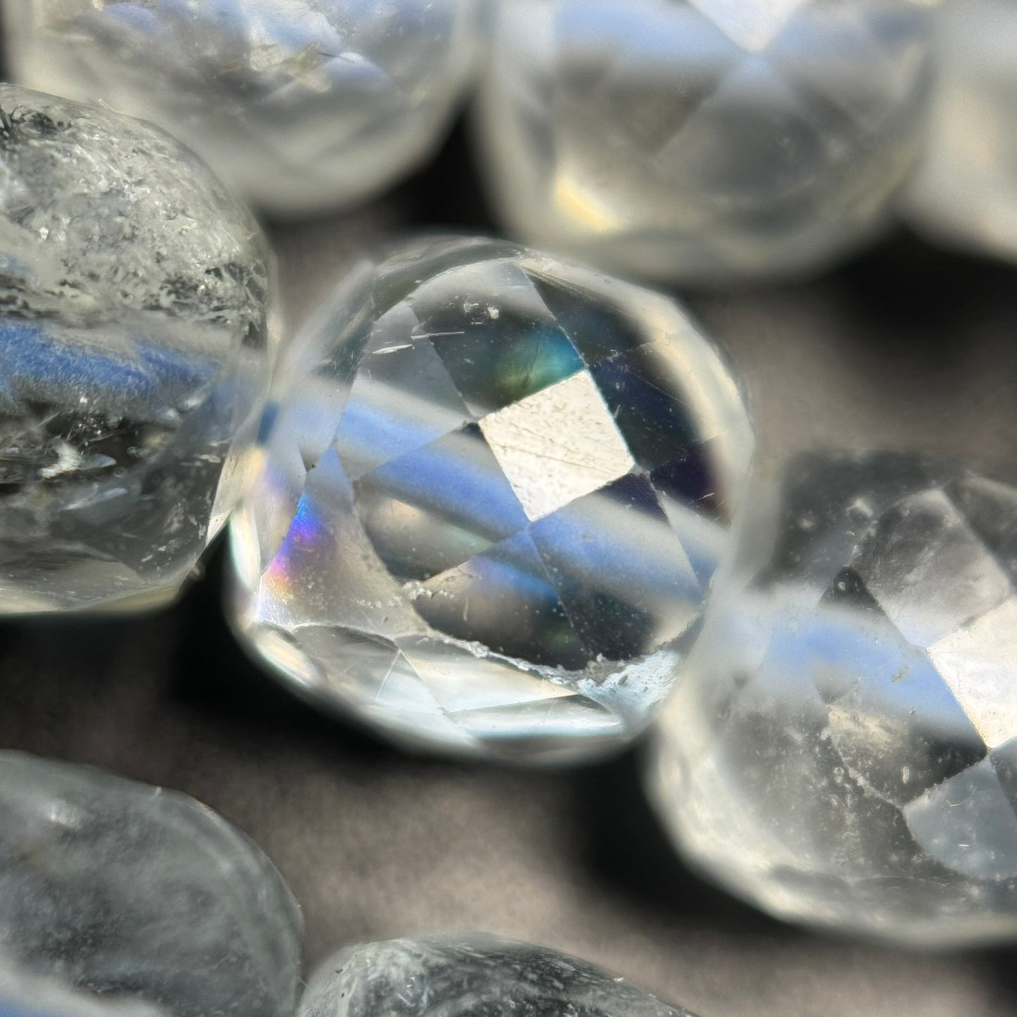 Topaz Faceted Square Beads