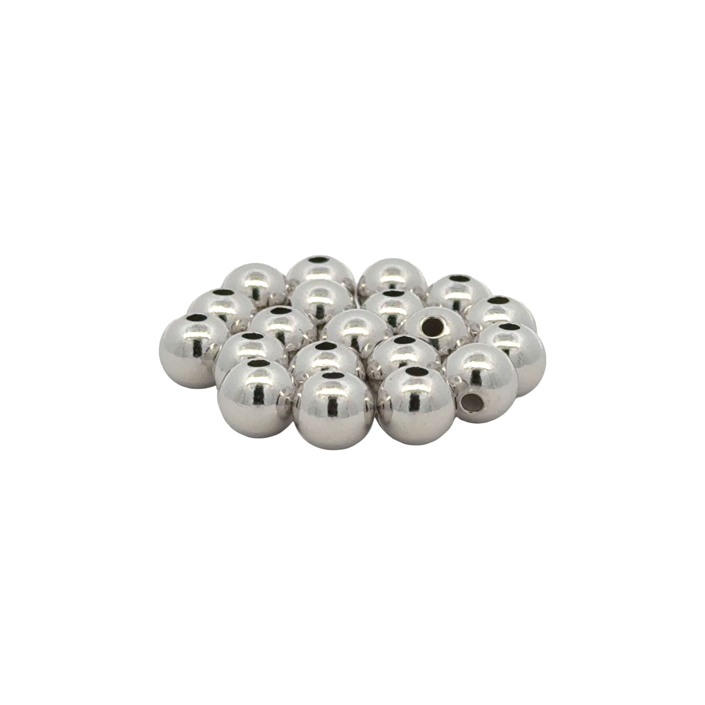 925 Sterling Silver Pack of 10 Smooth Round Beads Set