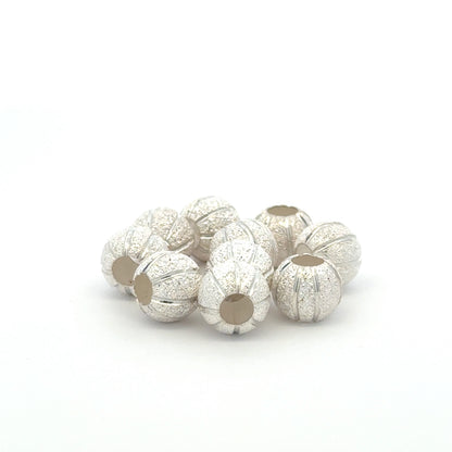 925 Sterling Silver Pak of 10 Pumpkin Beads