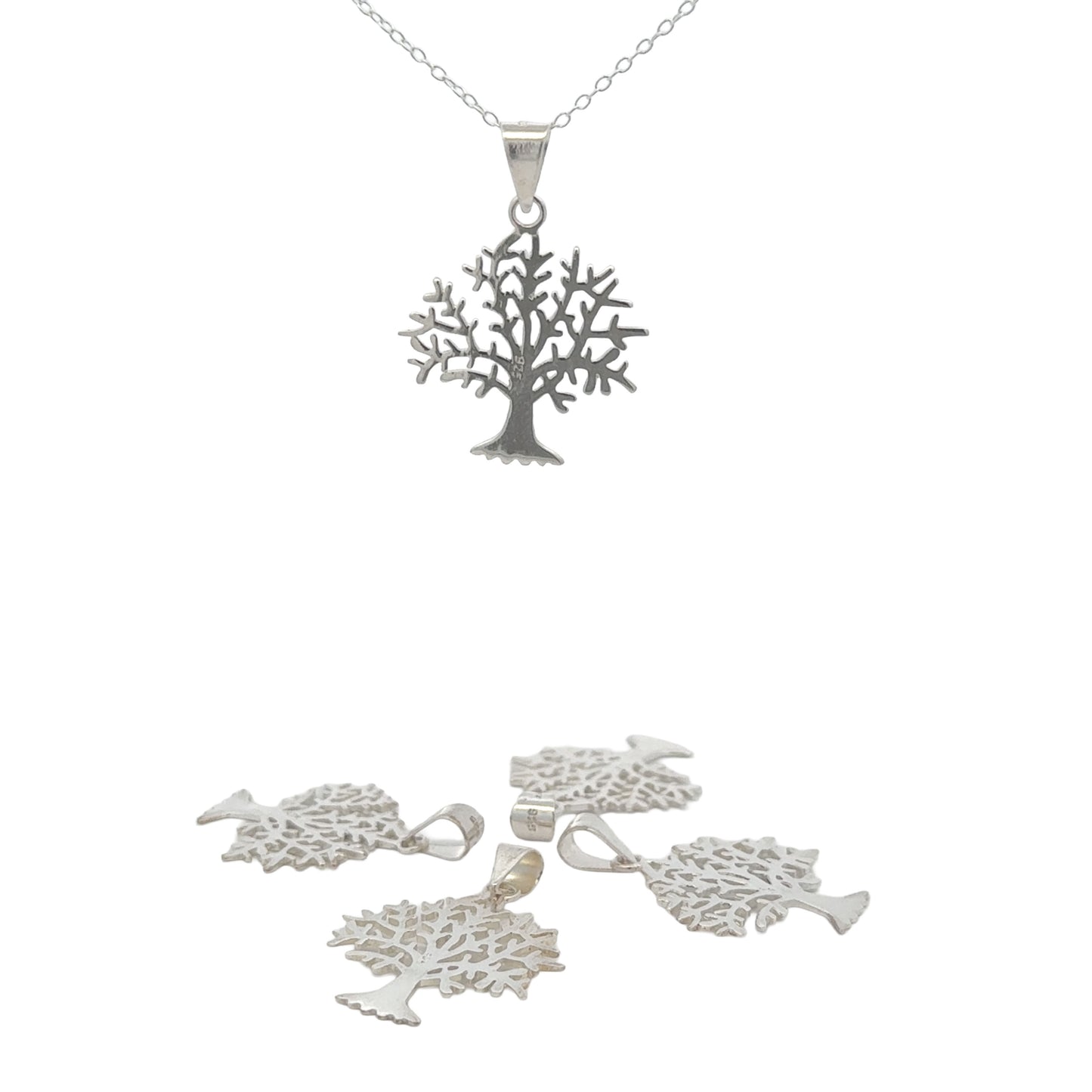 925 Sterling Silver Tree Charm (Pendant)