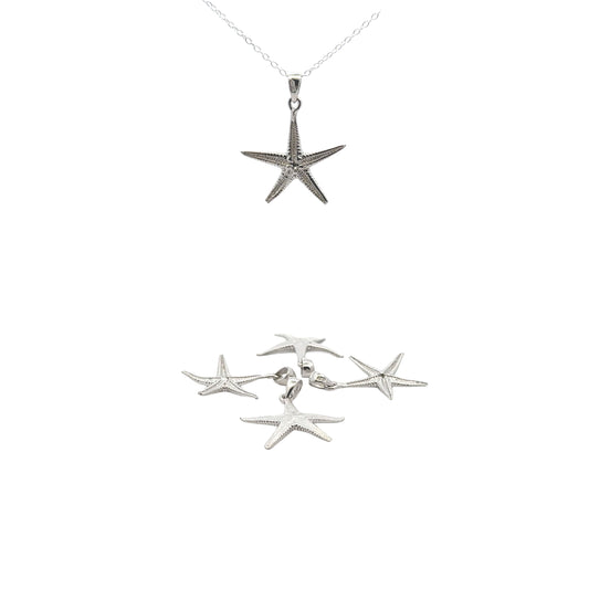 925 Sterling Silver Japanese Starfish Charm (Pendant)