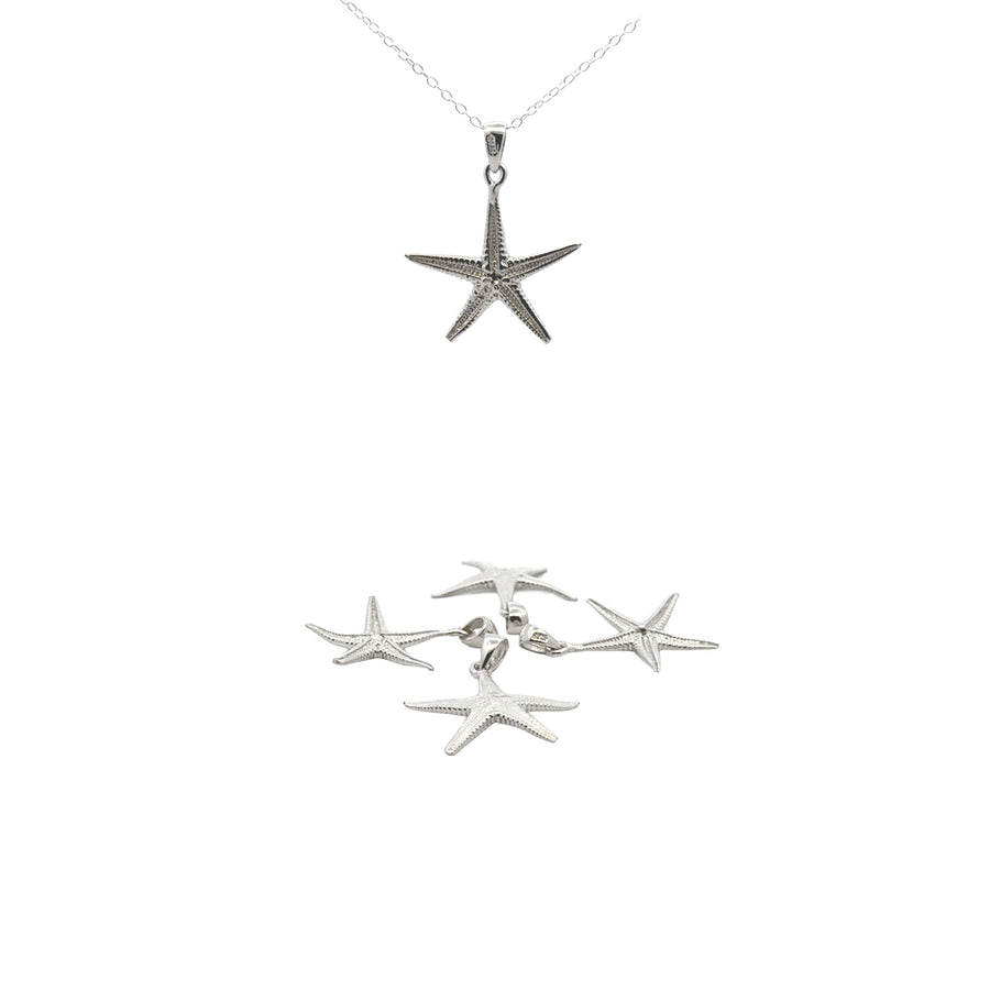 925 Sterling Silver Japanese Starfish Charm (Pendant)