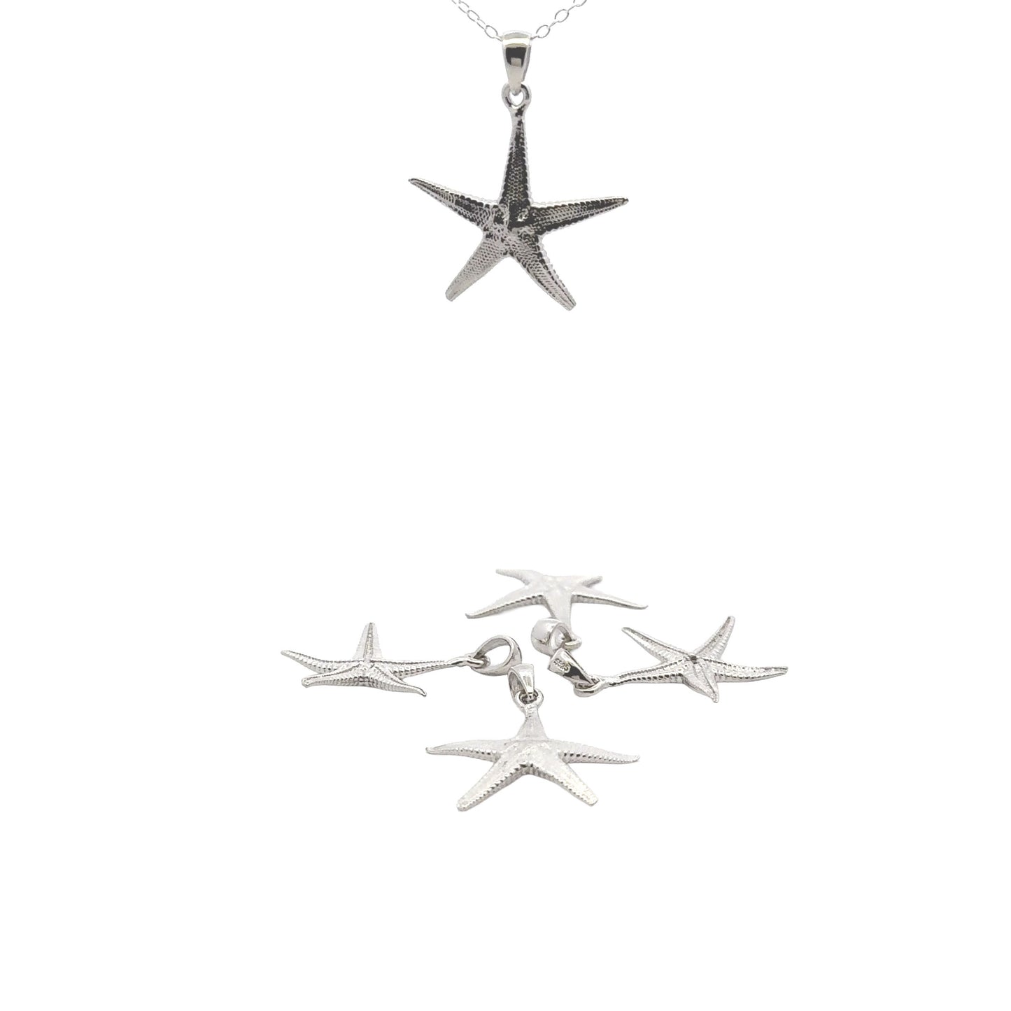 925 Sterling Silver Japanese Starfish Charm (Pendant)