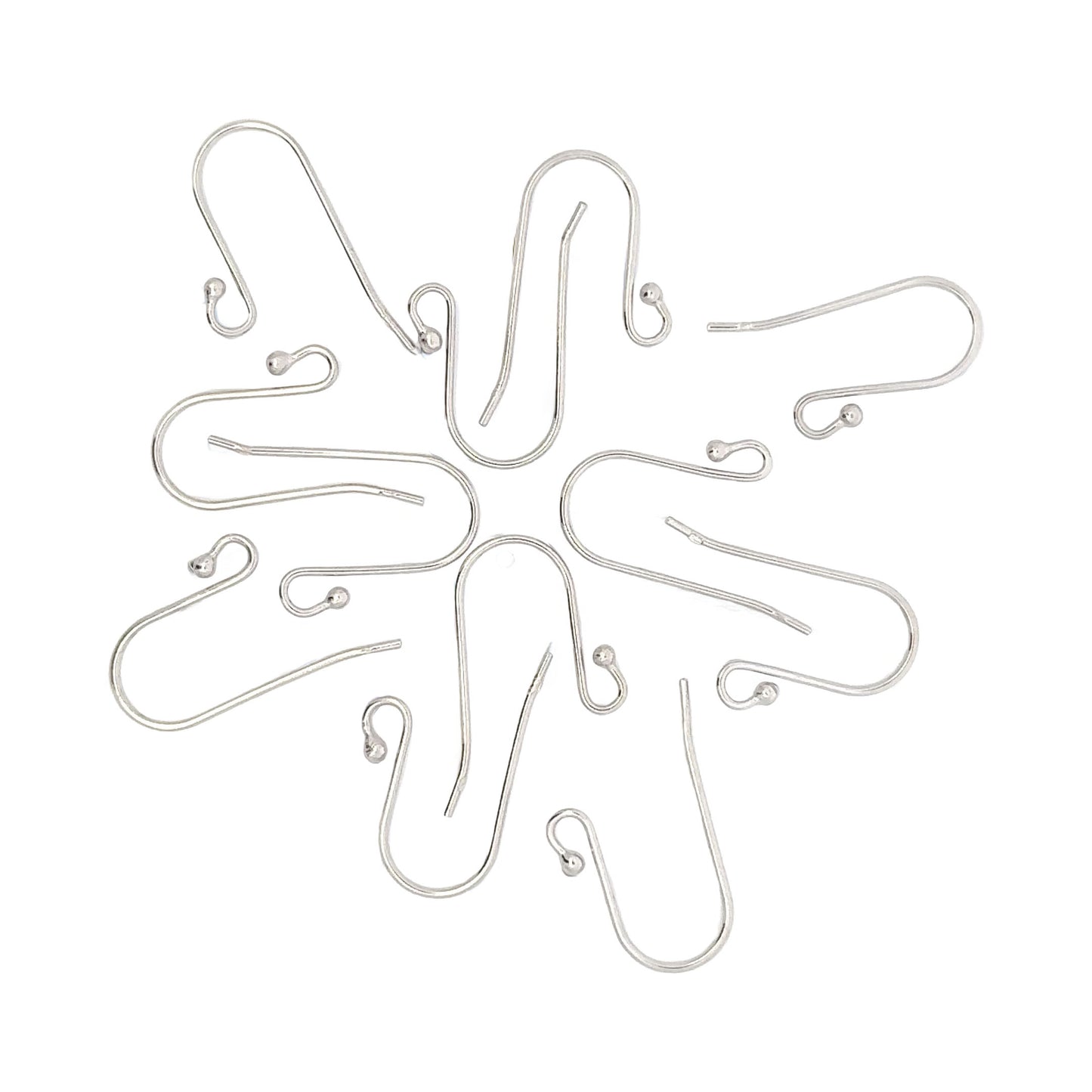 925 Sterling Silver Pack of 20 Shepherd Hook Earrings