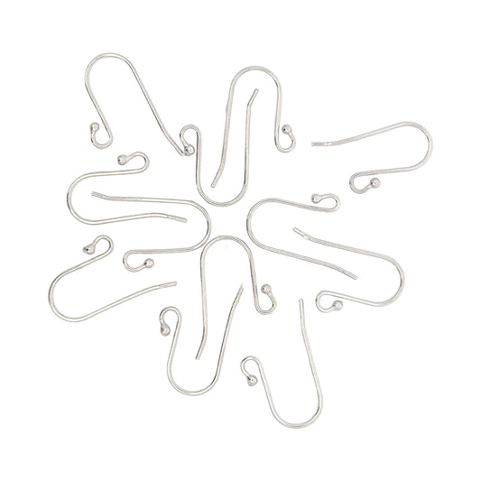 925 Sterling Silver Pack of 20 Shepherd Hook Earrings