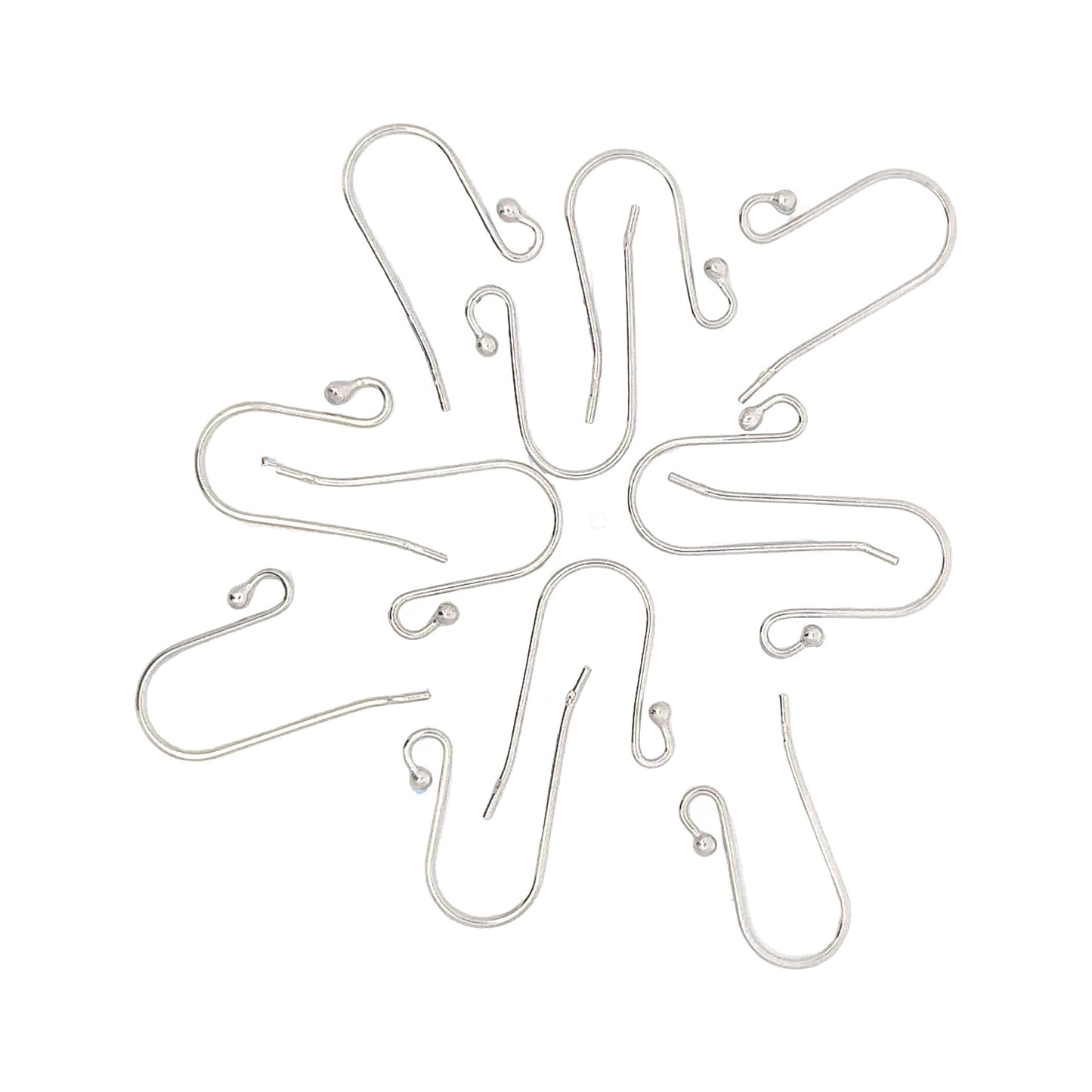 925 Sterling Silver Pack of 20 Shepherd Hook Earrings