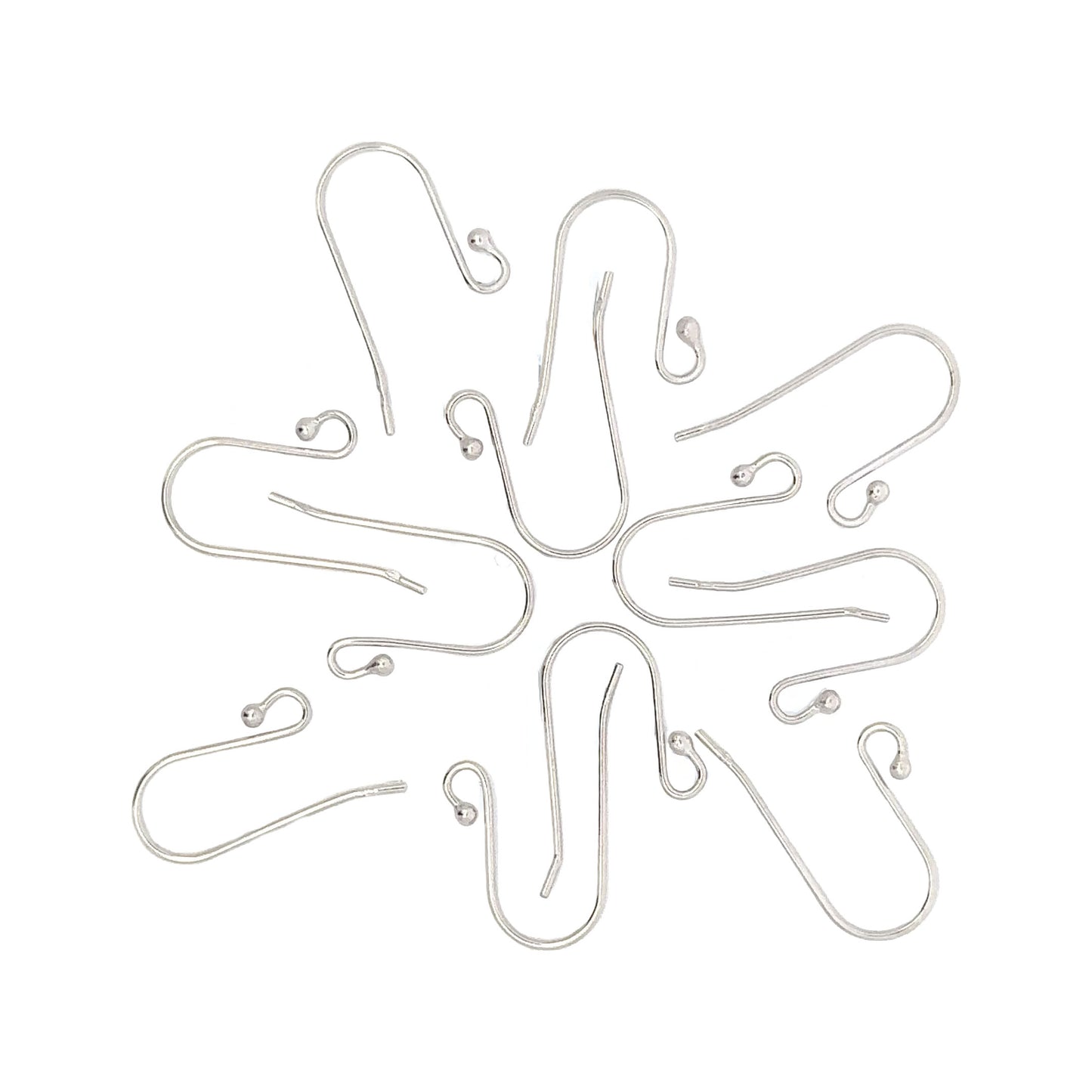 925 Sterling Silver Pack of 20 Shepherd Hook Earrings