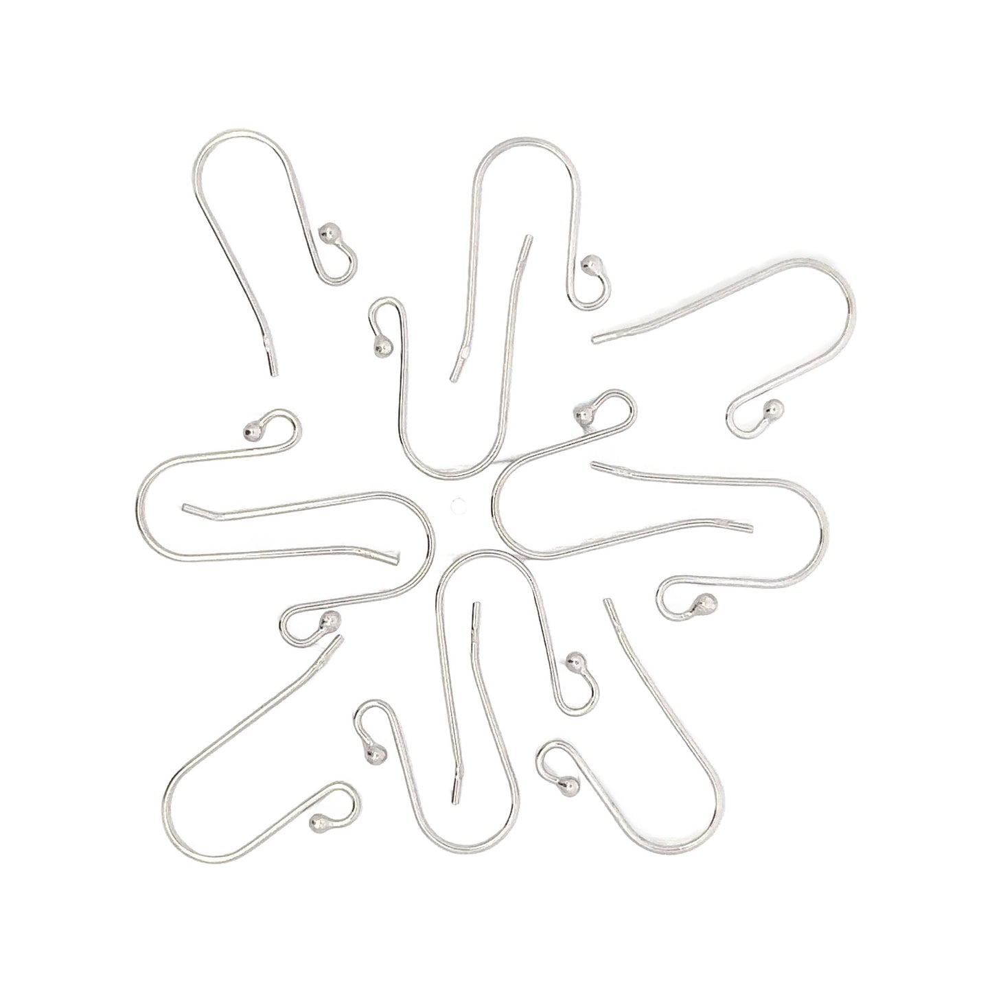 925 Sterling Silver Pack of 20 Shepherd Hook Earrings