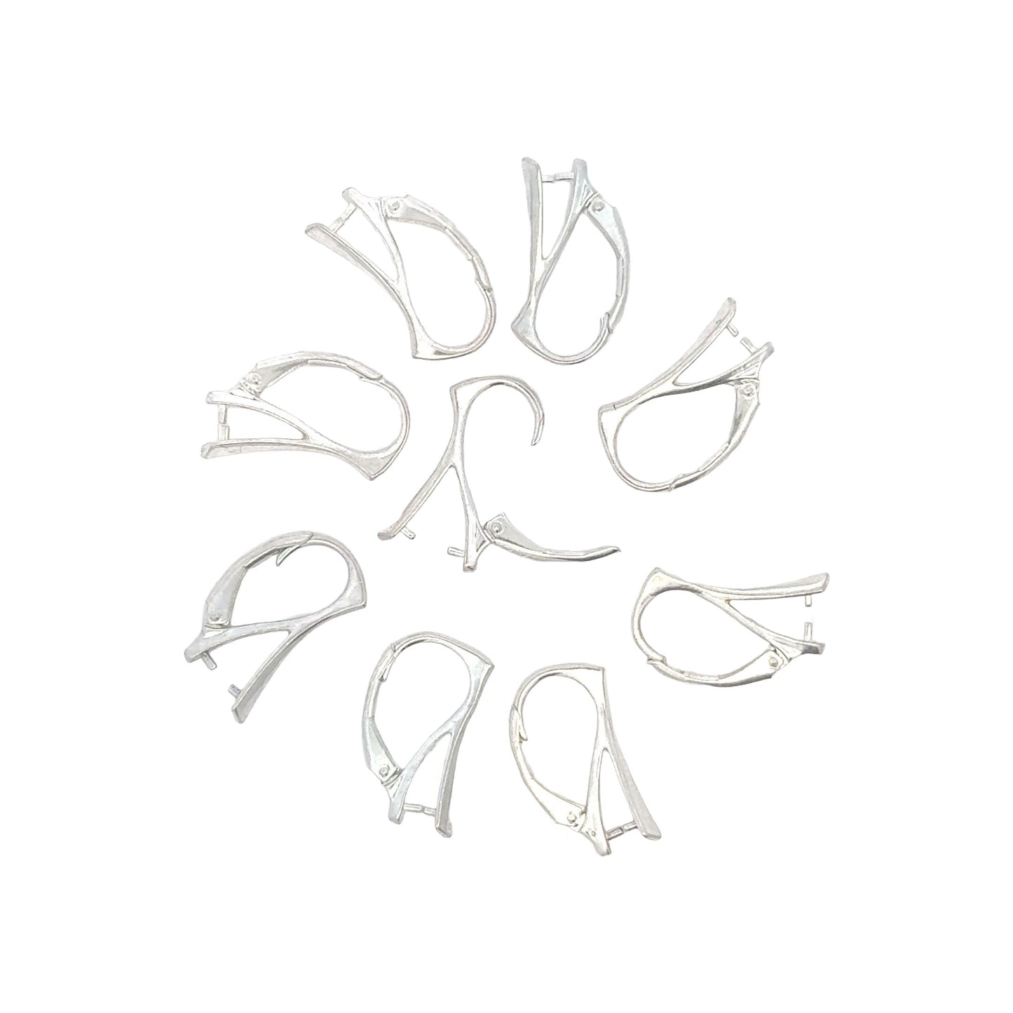 925 Sterling Silver Pack of 4 Pinch Bail Lever Back Earrings