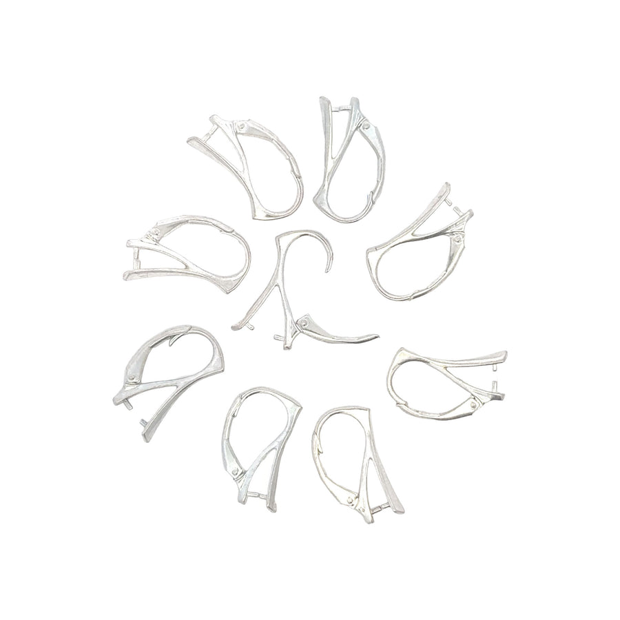 925 Sterling Silver Pack of 4 Pinch Bail Lever Back Earrings