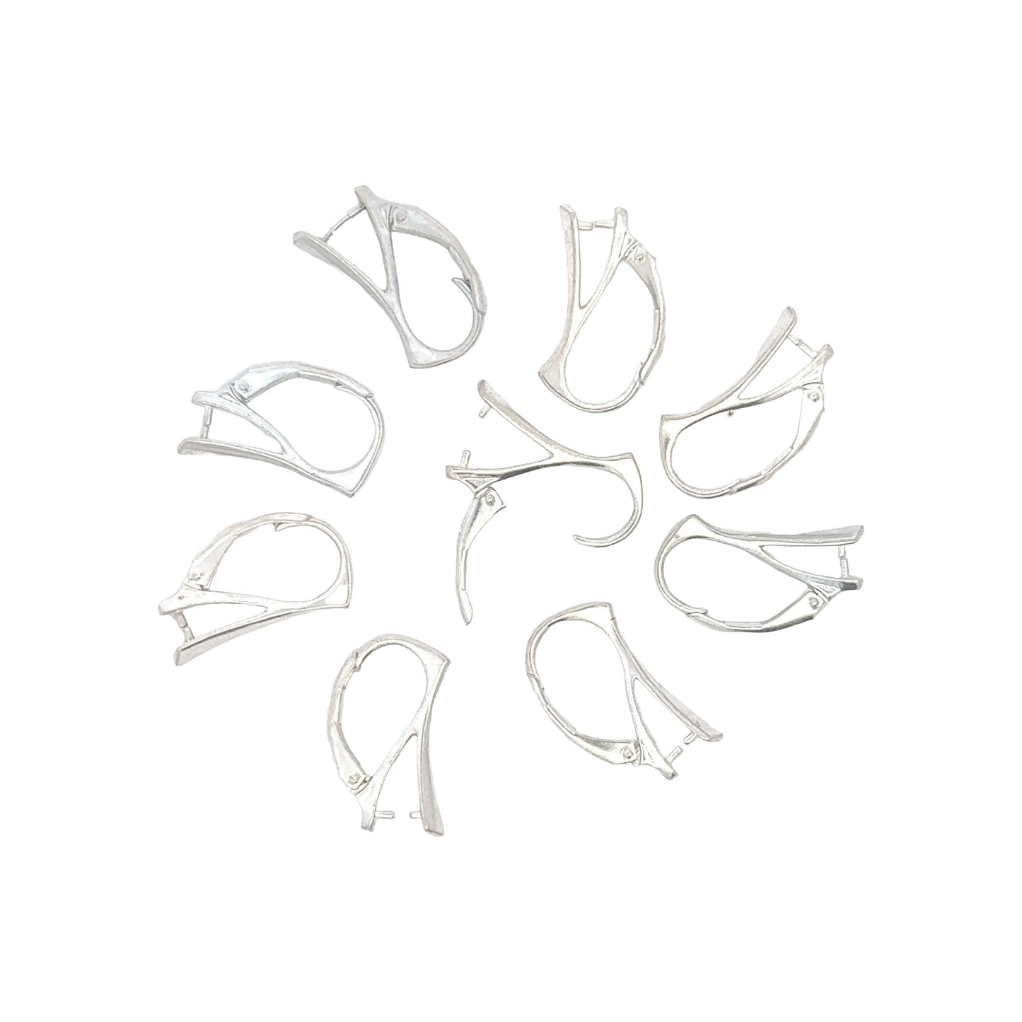 925 Sterling Silver Pack of 4 Pinch Bail Lever Back Earrings