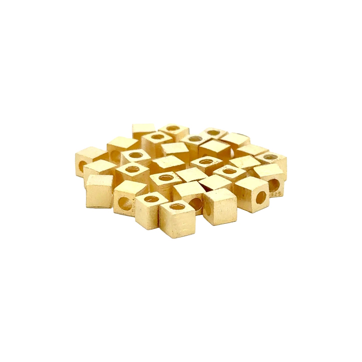 925 Sterling Silver Pack of 5 Square Bead