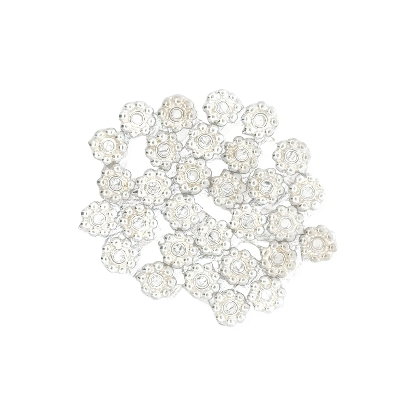 925 Sterling Silver Pack of 10 Daisy Spacers
