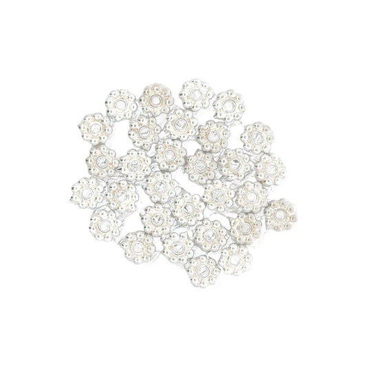 925 Sterling Silver Pack of 10 Daisy Spacers