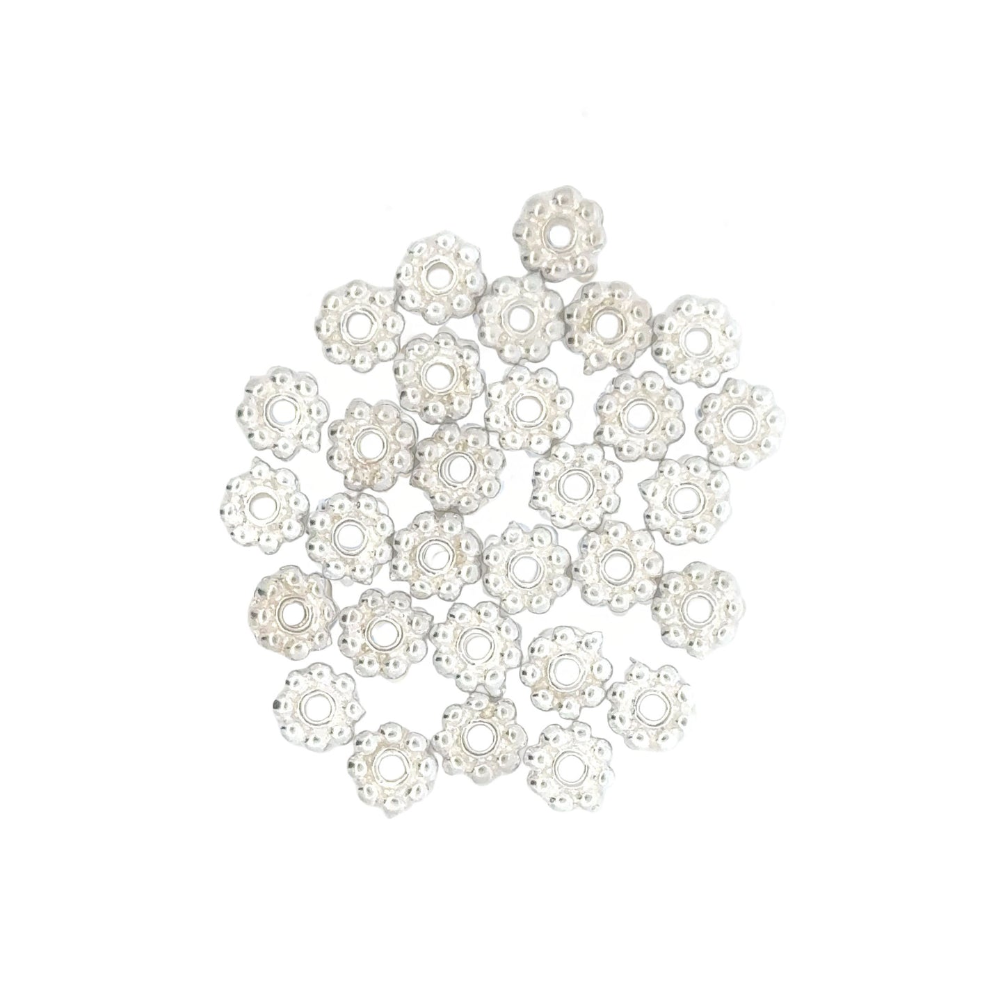 925 Sterling Silver Pack of 10 Daisy Spacers