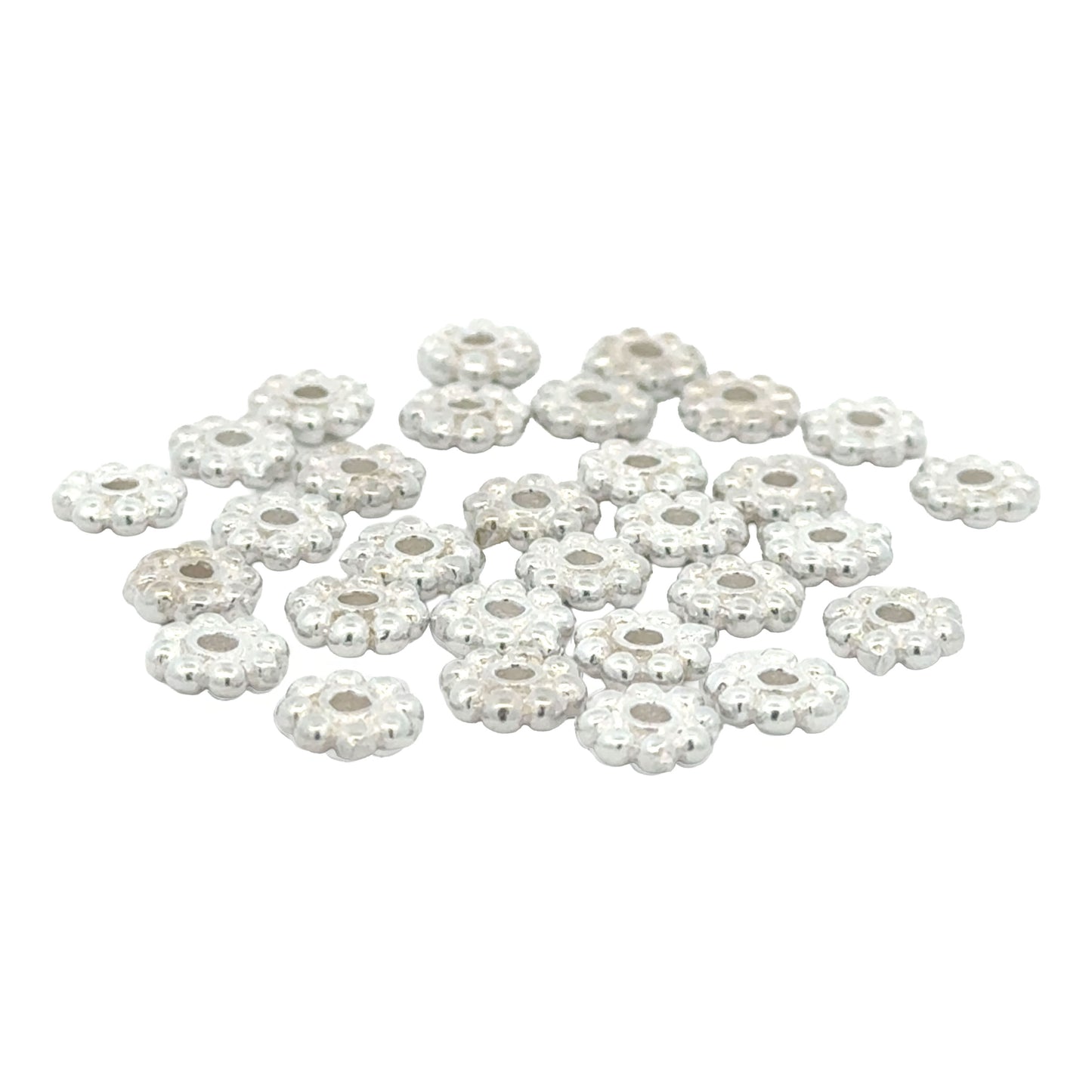 925 Sterling Silver Pack of 10 Daisy Spacers
