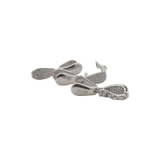 925 Sterling Silver Movable Pinch Bail with CZ