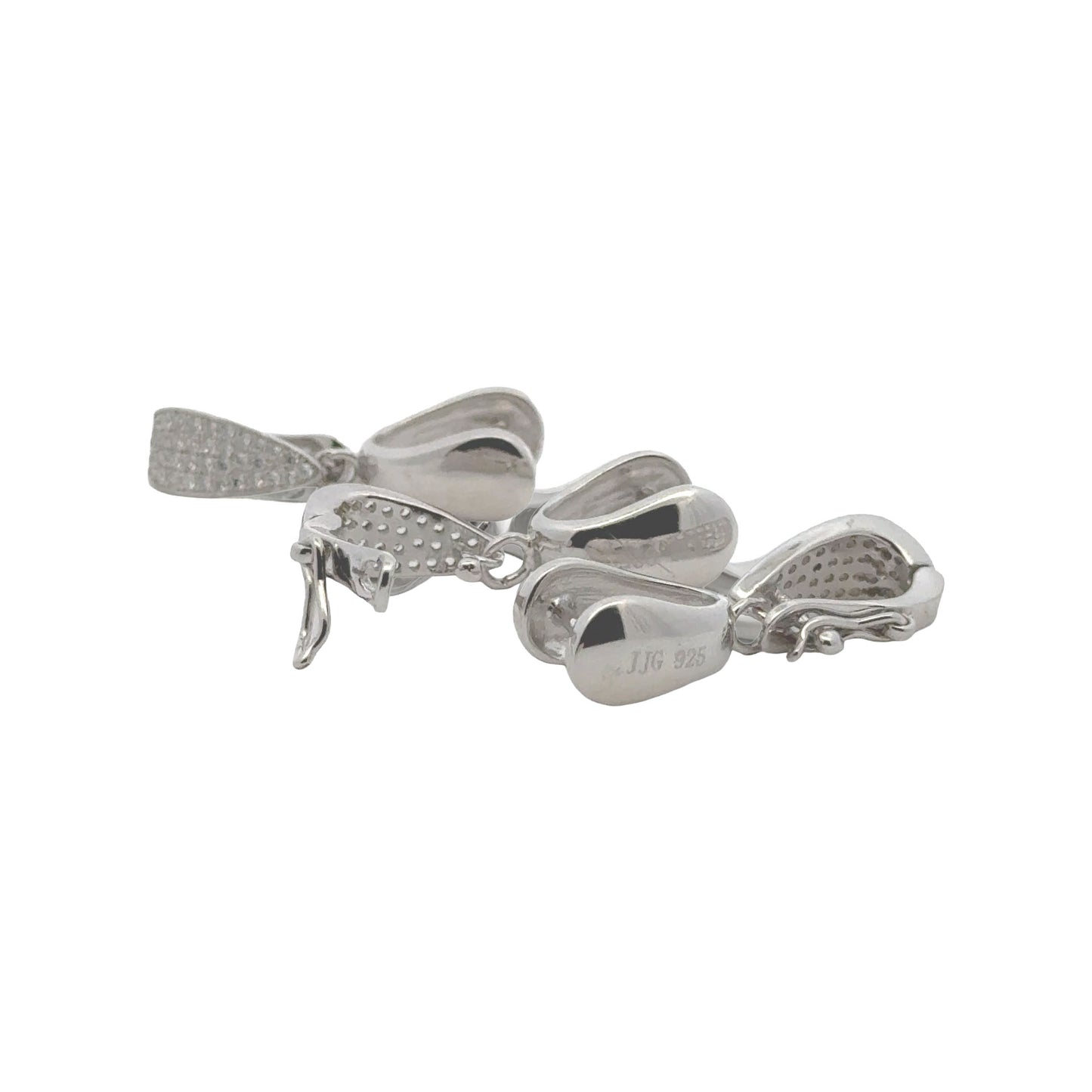 925 Sterling Silver Movable Pinch Bail with CZ