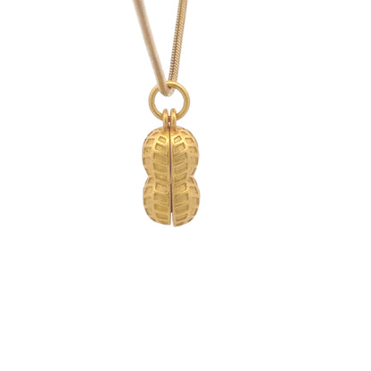 925 Sterling Silver Peanut Charm with Natural Pearls