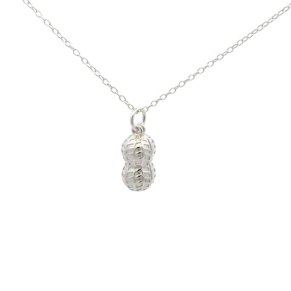 925 Sterling Silver Peanut Charm with Natural Pearls