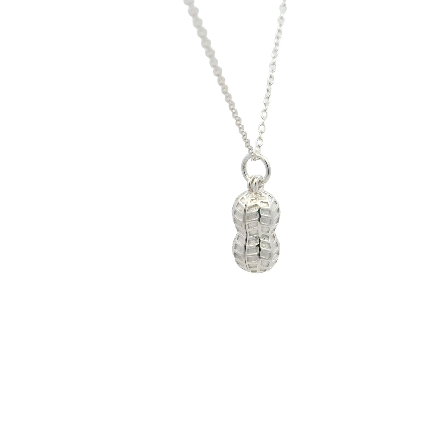 925 Sterling Silver Peanut Charm with Natural Pearls