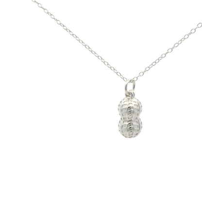 925 Sterling Silver Peanut Charm with Natural Pearls
