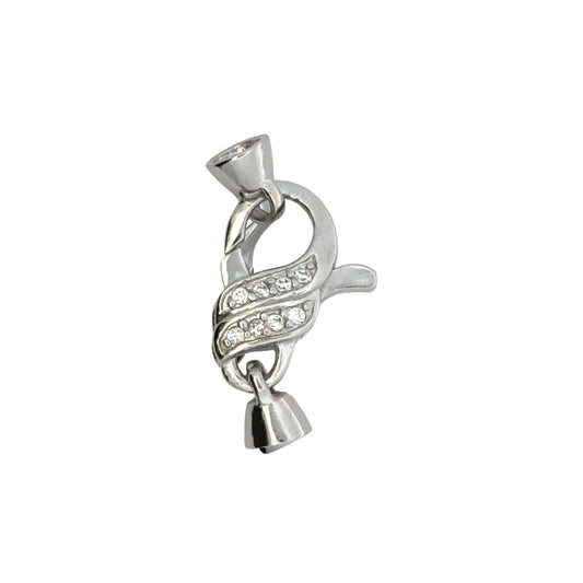 925 Sterling Silver Lobster Clasp with CZ