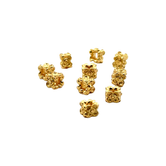 925 Sterling Silver Pack of 5 Flower Bead