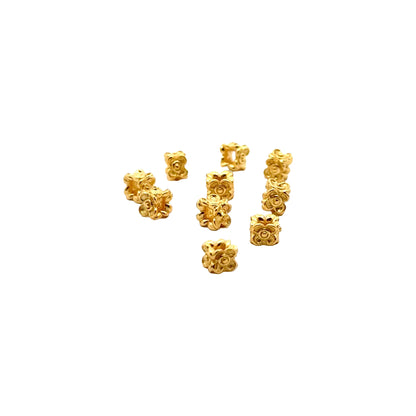 925 Sterling Silver Pack of 5 Flower Bead