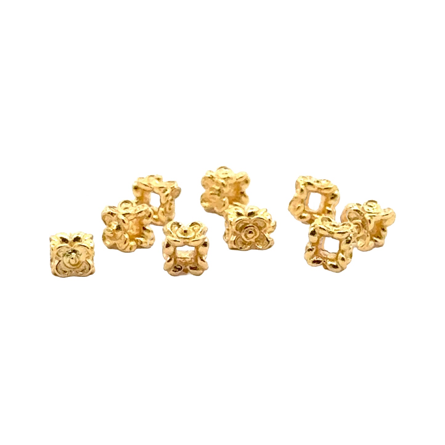 925 Sterling Silver Pack of 5 Flower Bead