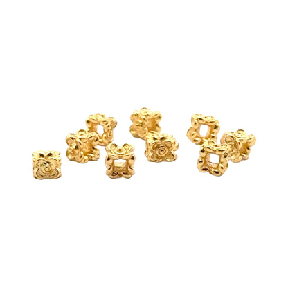 925 Sterling Silver Pack of 5 Flower Bead