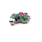 Ruby, Emerald & Sapphire Jewelry Set – Handmade Natural Ruby, Emerald & Sapphire Earrings, Pendant & Ring in 925 Sterling Silver, Rhodium Plated (Each Piece Also Sold Separately)