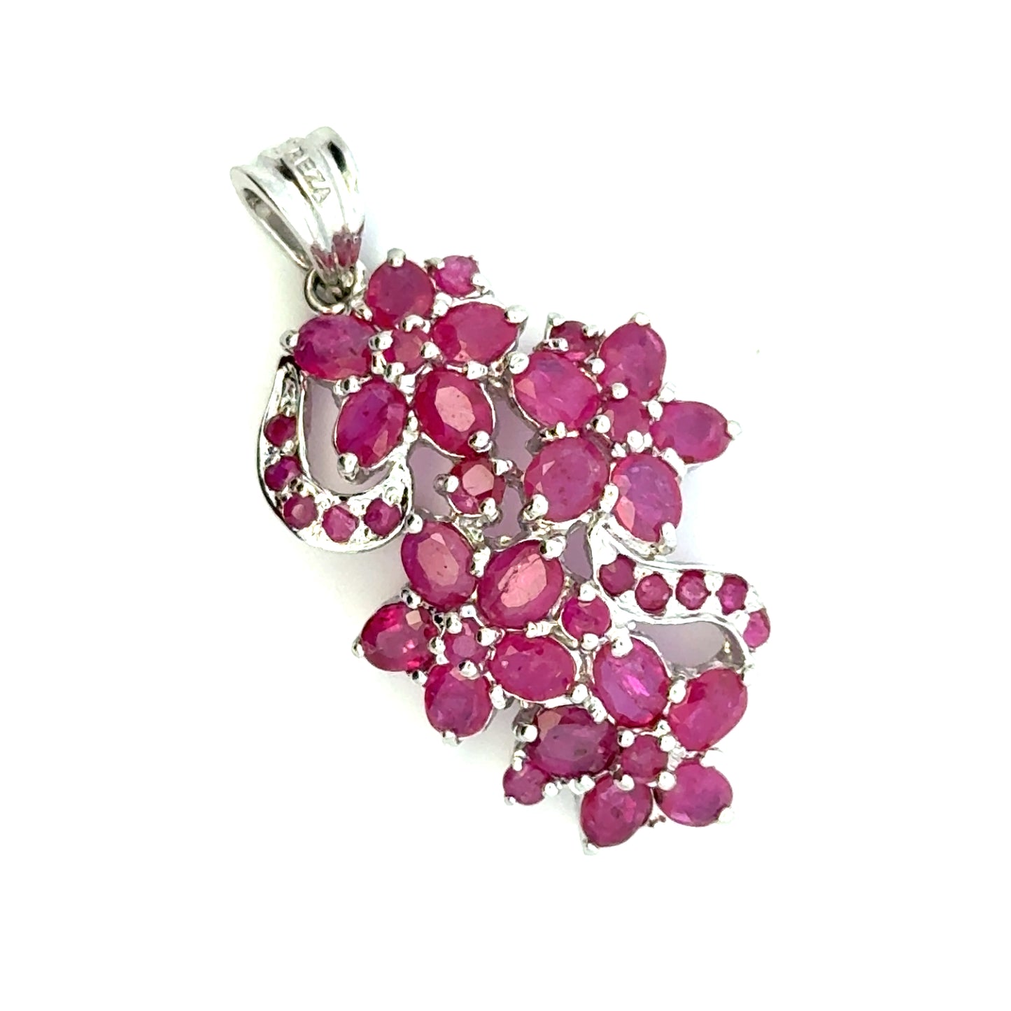 Ruby Jewelry Set – Handmade Natural Ruby Earrings, Pendant & Ring in 925 Sterling Silver, Rhodium Plated (Each Piece Also Sold Separately)