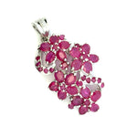 Ruby Jewelry Set – Handmade Natural Ruby Earrings, Pendant & Ring in 925 Sterling Silver, Rhodium Plated (Each Piece Also Sold Separately)