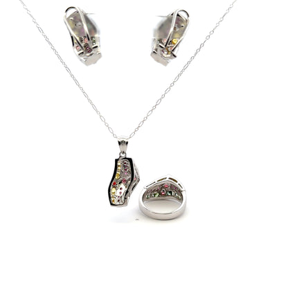 Ruby & Sapphire Jewelry Set