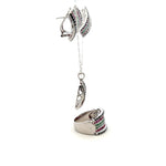 Jewelry Set: Ruby, Sapphire & Emerald (Earrings, Pendant, & Ring)
