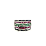 Jewelry Set: Ruby, Sapphire & Emerald (Earrings, Pendant, & Ring)