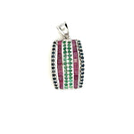 Jewelry Set: Ruby, Sapphire & Emerald (Earrings, Pendant, & Ring)
