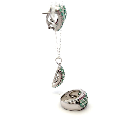 Emerald & Ruby Jewelry Set