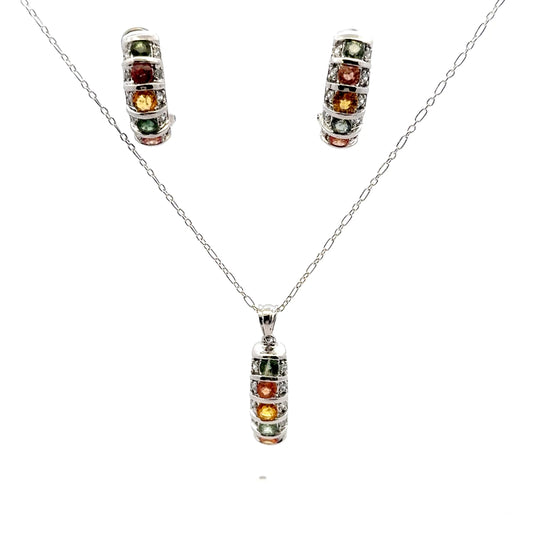 Sapphire & Cubic Zirconia Jewelry Set