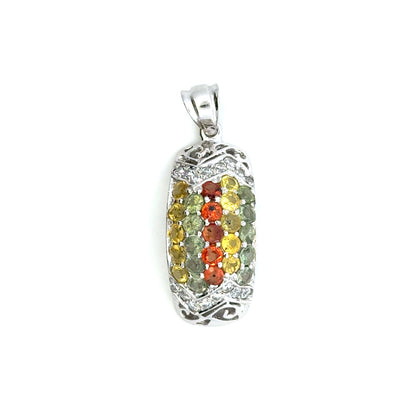 Multi-Color Sapphire & Colorless Cubic Zirconia Jewelry Set