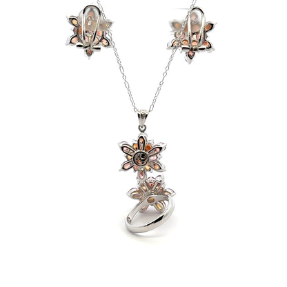 Orange Sapphire Jewelry Set