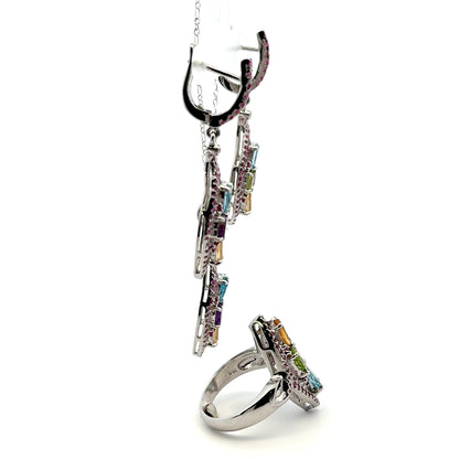 Jewelry Set: Ruby, Sapphire, Amethyst, Citrine & Topaz (Multi-Gemstone Jewelry)