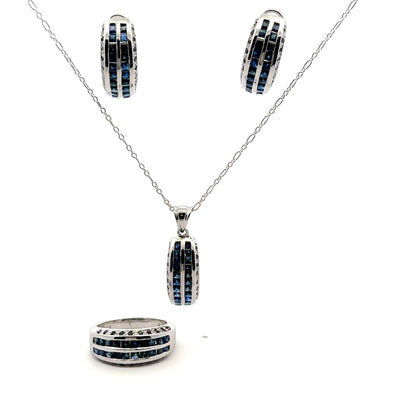 Sapphire Channel Jewelry Set