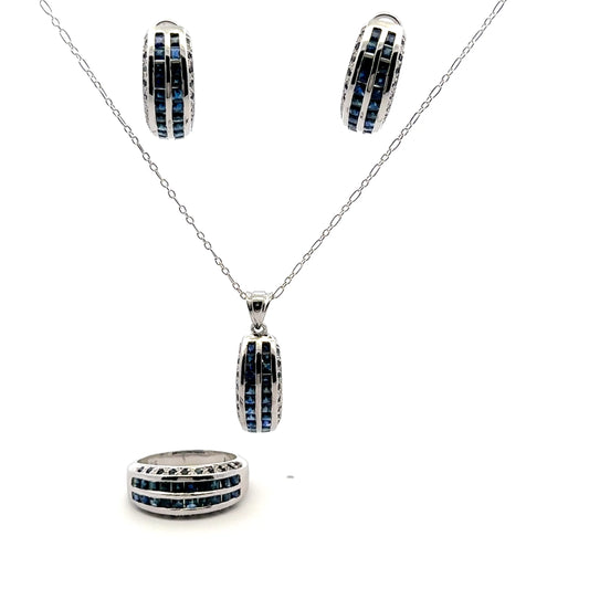 Sapphire Channel Jewelry Set