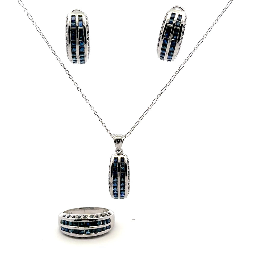 Sapphire Channel Jewelry Set