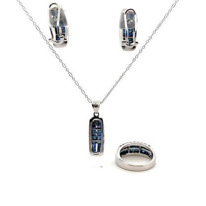 Sapphire Channel Jewelry Set