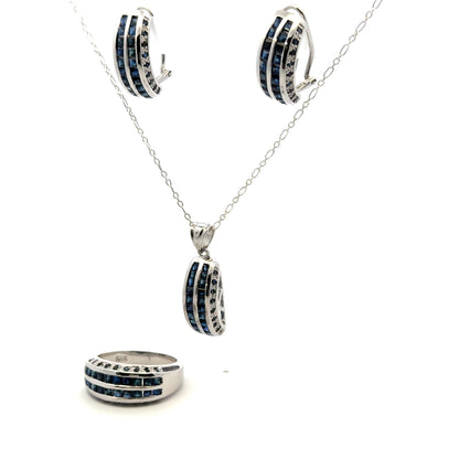 Sapphire Channel Jewelry Set